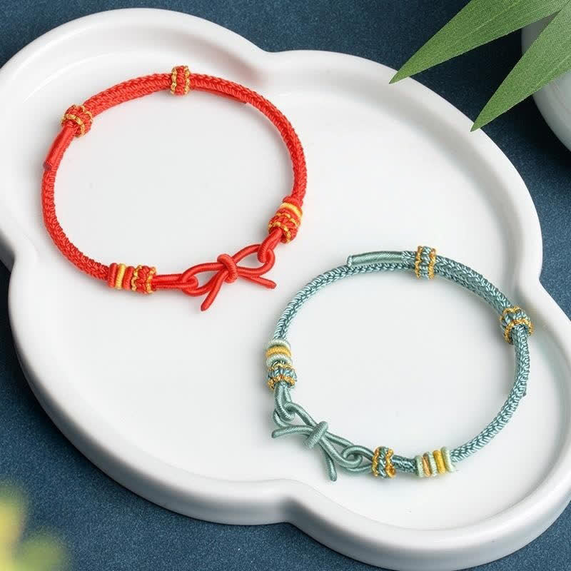 Buddha Stones Handgewebtes Armband „Schmetterling Glück“ mit verstellbarer geflochtener Kordel - image 8
