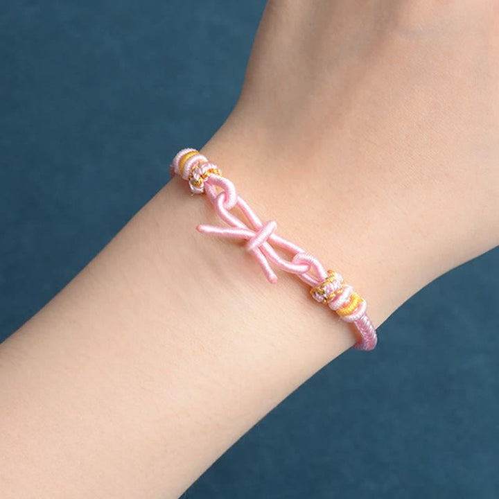 Buddha Stones Handgewebtes Armband „Schmetterling Glück“ mit verstellbarer geflochtener Kordel - image 11