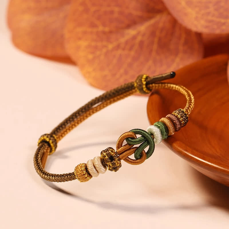Buddha Stones Handgewebtes Armband „Prosperous Universe“ aus mehrfarbiger Kordel - Goldrute - Roter Faden (Schutz♥Glück) - image 1