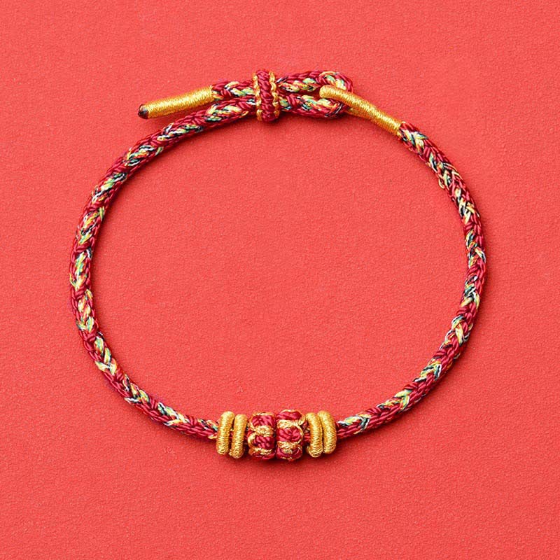 Buddha Stones Handgewebtes rotes Armband mit Koi-Fisch- und Blumenmotiv zum Schutz - Kastanienbraun - Kein Zubehör - image 19