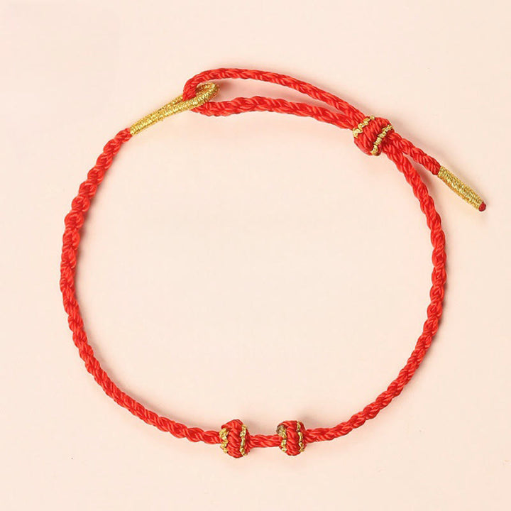Buddha Stones Handgewebtes Armband aus rotem Garn mit dem Aufdruck „Om Mani Padme Hum“, verstellbar zum Selbermachen - image 15