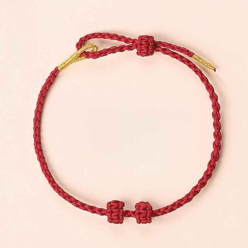 Buddha Stones Handgewebtes Armband aus rotem Garn mit dem Aufdruck „Om Mani Padme Hum“, verstellbar zum Selbermachen - image 7