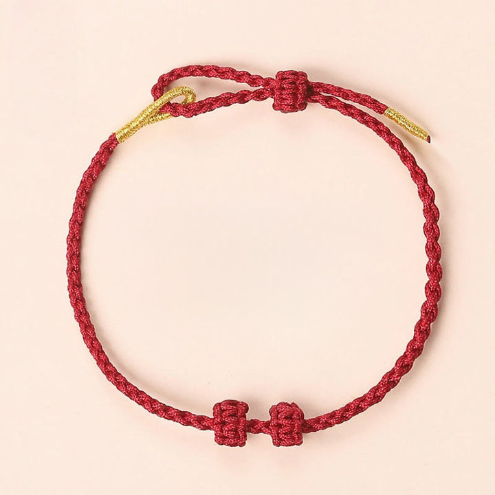 Buddha Stones Handgewebtes Armband aus rotem Garn mit dem Aufdruck „Om Mani Padme Hum“, verstellbar zum Selbermachen - image 7