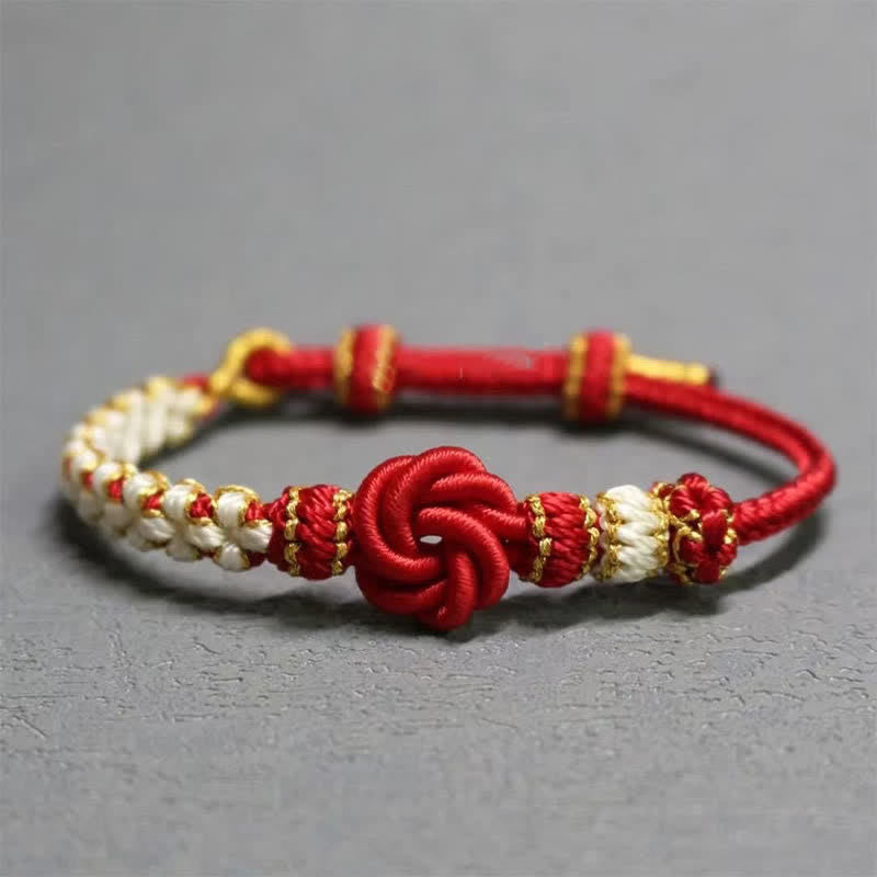 Buddha Stones Mandala-Armband aus geflochtenem Seil – ein Symbol des Selbstvertrauens - Rot - Kein Zubehör - image 7