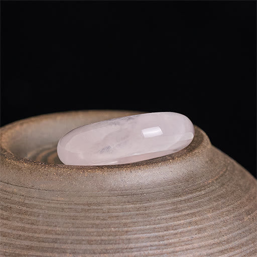 Buddha Stones Natürlicher Rosenquarz-Ring mit heilender Energie - image 1