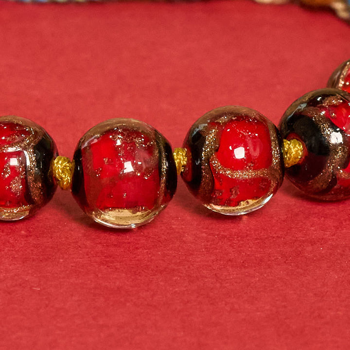 Buddha Stones Tibetisches Liuli-Glasperlenarmband mit fünf Himmelsrichtungen, Göttern des Reichtums und Buddha-Augen - image 12