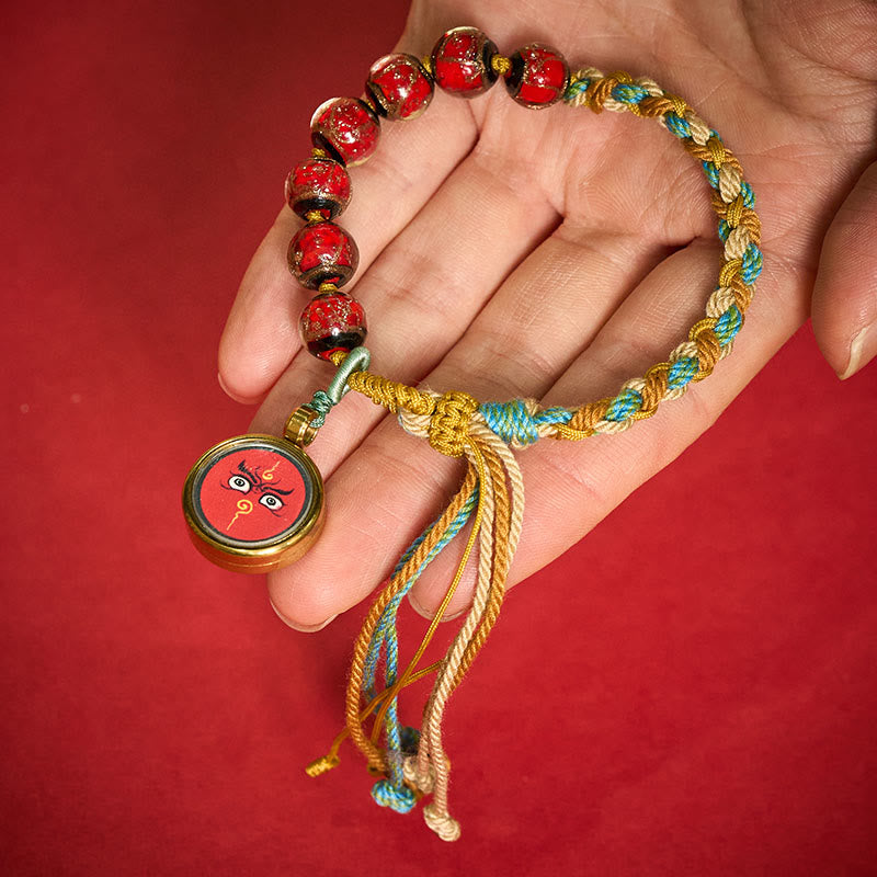 Buddha Stones Tibetisches Liuli-Glasperlenarmband mit fünf Himmelsrichtungen, Göttern des Reichtums und Buddha-Augen - image 10