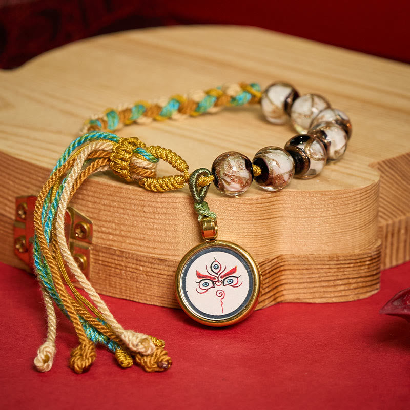 Buddha Stones Tibetisches Liuli-Glasperlenarmband mit fünf Himmelsrichtungen, Göttern des Reichtums und Buddha-Augen - image 21