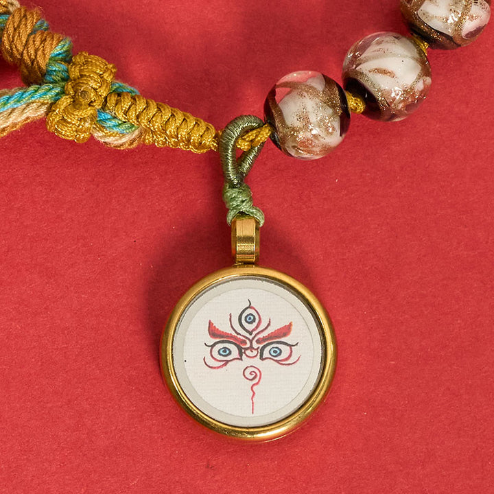 Buddha Stones Tibetisches Liuli-Glasperlenarmband mit fünf Himmelsrichtungen, Göttern des Reichtums und Buddha-Augen - image 23