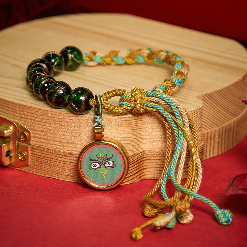 Buddha Stones Tibetisches Liuli-Glasperlenarmband mit fünf Himmelsrichtungen, Göttern des Reichtums und Buddha-Augen - image 27