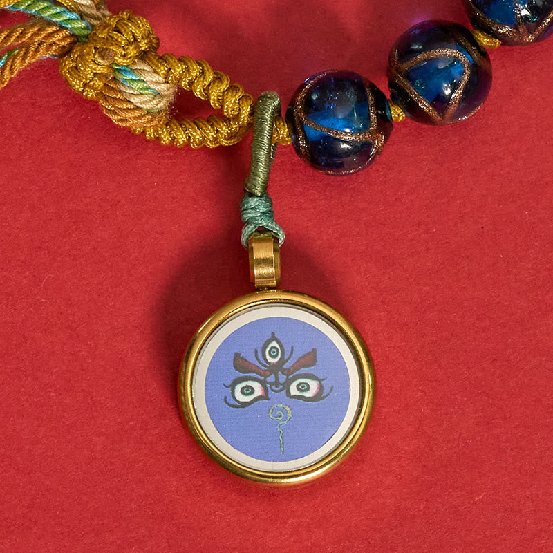 Buddha Stones Tibetisches Liuli-Glasperlenarmband mit fünf Himmelsrichtungen, Göttern des Reichtums und Buddha-Augen - image 4