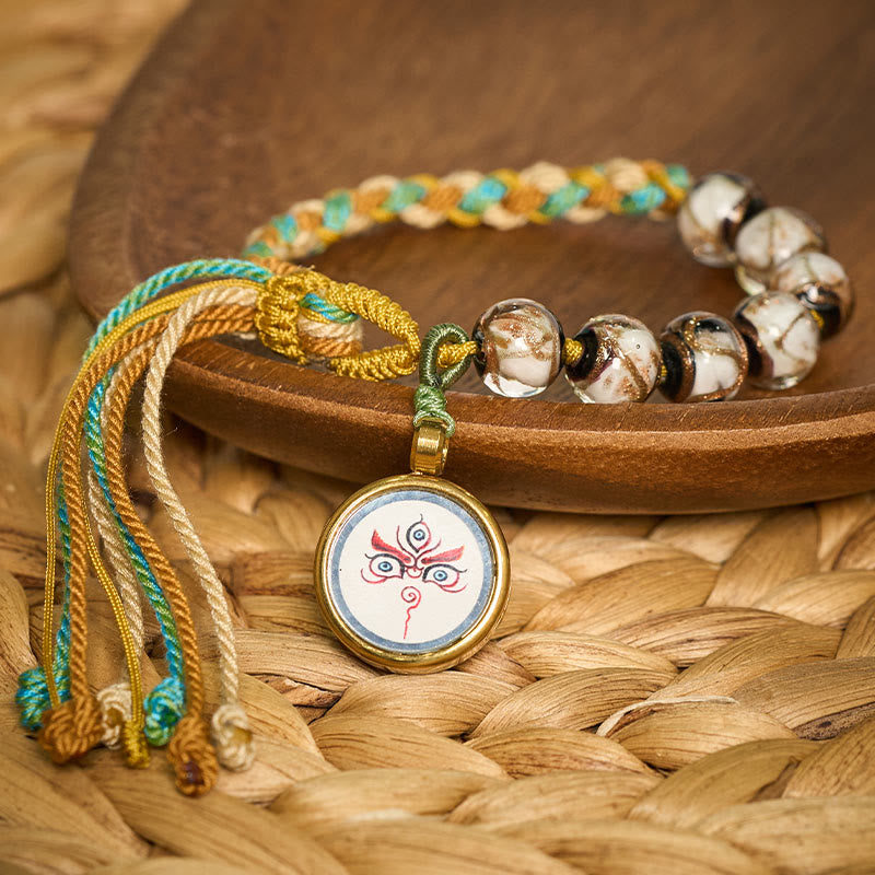 Buddha Stones Tibetisches Liuli-Glasperlenarmband mit fünf Himmelsrichtungen, Göttern des Reichtums und Buddha-Augen - image 20