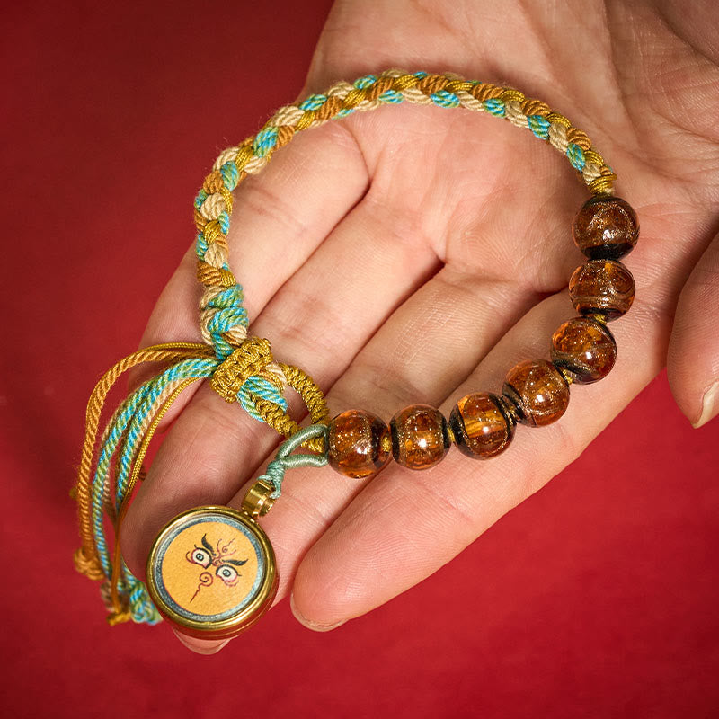 Buddha Stones Tibetisches Liuli-Glasperlenarmband mit fünf Himmelsrichtungen, Göttern des Reichtums und Buddha-Augen - image 16