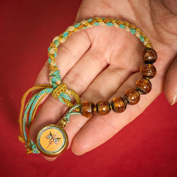 Buddha Stones Tibetisches Liuli-Glasperlenarmband mit fünf Himmelsrichtungen, Göttern des Reichtums und Buddha-Augen - image 16