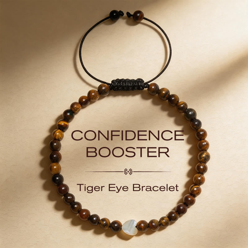 Buddha Stones Natürliches kleines Tigeraugenperlen-Liebesherz-Kraft-Armband - 4 mm Tigerauge (Handgelenkumfang: 17-28 cm) - image 0