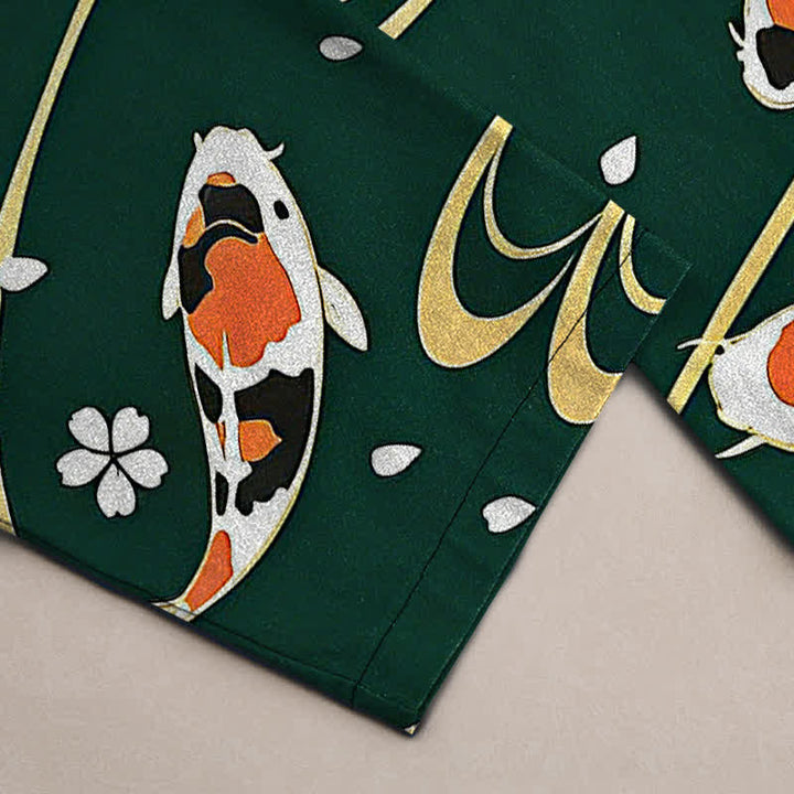Buddha Stones Herrenhose aus Baumwolle mit Koi-Fisch-Wellenmuster, schmal zulaufend und mit Taschen - image 6