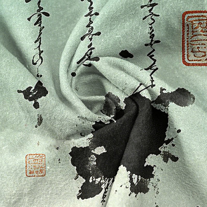 Buddha Stones Herrenhose mit schmal zulaufendem Schnitt und Taschen, bedruckt mit Baumwolltinte und Bambusmuster - image 3