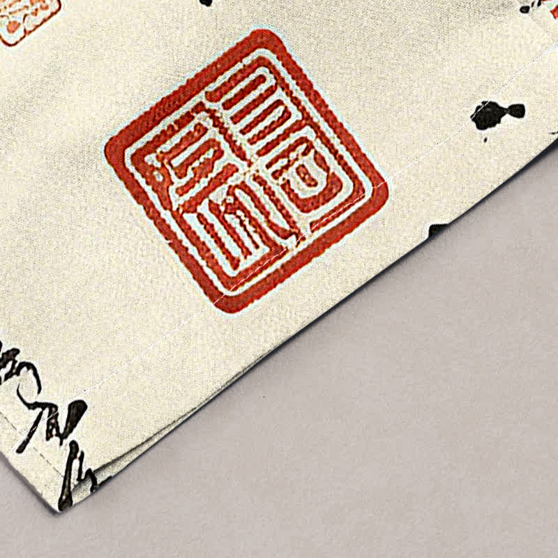 Buddha Stones Herrenhose mit schmal zulaufendem Schnitt und Taschen, bedruckt mit Baumwolltinte und Bambusmuster - image 2