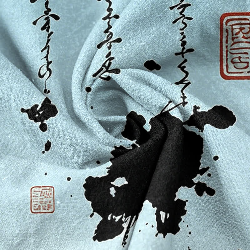 Buddha Stones Herrenhose mit schmal zulaufendem Schnitt und Taschen, bedruckt mit Baumwolltinte und Bambusmuster - image 7