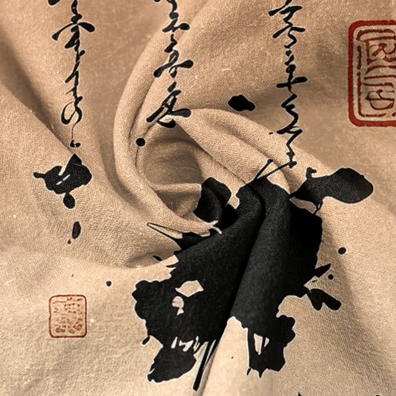 Buddha Stones Herrenhose mit schmal zulaufendem Schnitt und Taschen, bedruckt mit Baumwolltinte und Bambusmuster - image 11
