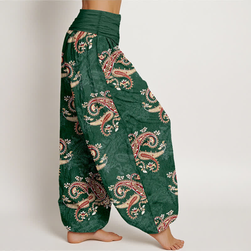 Buddha Stones Elegante Haremshose aus reiner Baumwolle mit Paisleymuster und elastischem Bund. - image 2