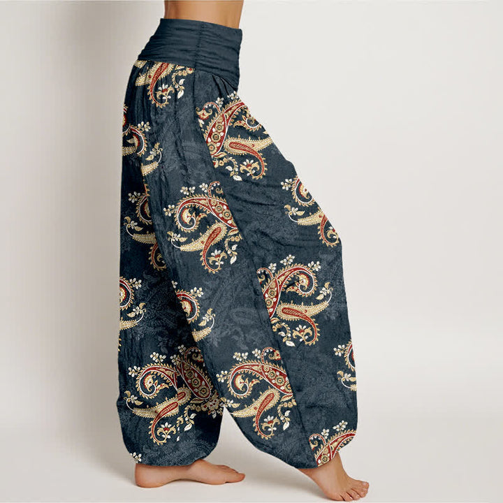 Buddha Stones Elegante Haremshose aus reiner Baumwolle mit Paisleymuster und elastischem Bund. - image 7