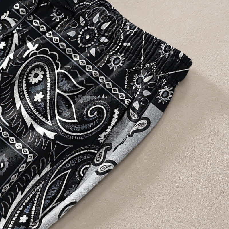 Buddha Stones Baumwollhose für Herren mit verschiedenen Paisley-Mustern, schmal zulaufendem Schnitt und Taschen - image 2