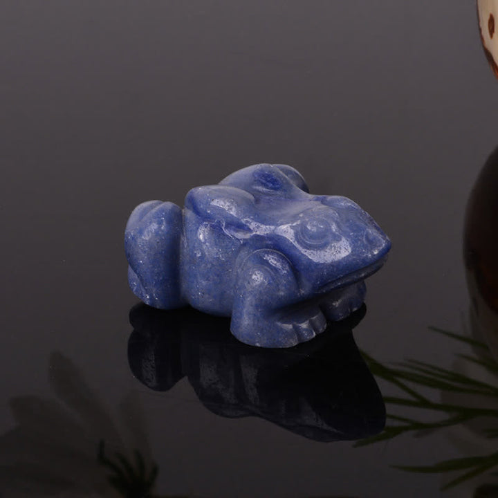 Buddha Stones Natürlicher grüner Aventurin, klarer Quarz, Frosch-Glanzkristall & Steindekoration - Blauer Aventurin (Beruhigende ♥ Konzentration) - image 3