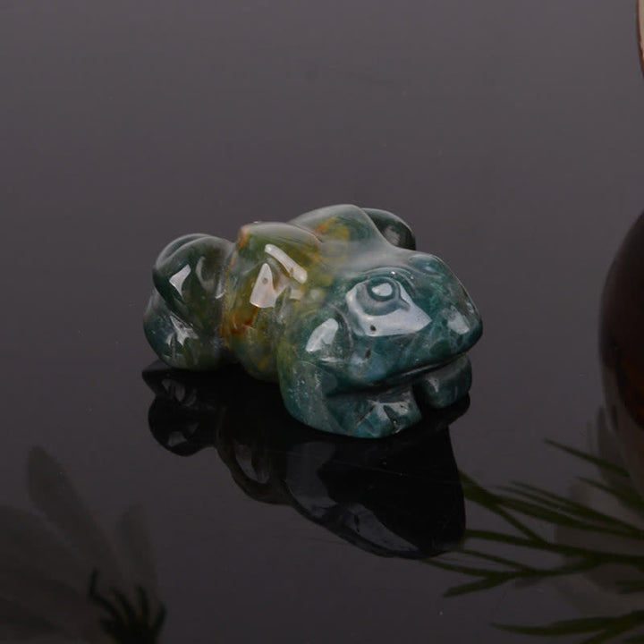 Buddha Stones Natürlicher grüner Aventurin, klarer Quarz, Frosch-Glanzkristall & Steindekoration - Indischer Achat (Positiv ♥ Ruhig) - image 16