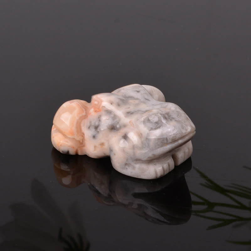 Buddha Stones Natürlicher grüner Aventurin, klarer Quarz, Frosch-Glanzkristall & Steindekoration - Braun gestreifter Achat (Erdung ♥ Schutz) - image 28