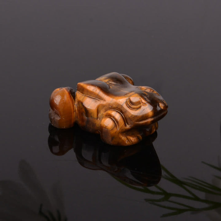 Buddha Stones Natürlicher grüner Aventurin, klarer Quarz, Frosch-Glanzkristall & Steindekoration - Tigerauge (Mut ♥ Stärke) - image 14
