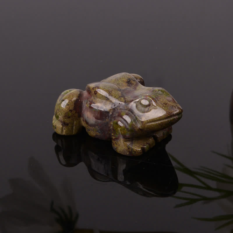 Buddha Stones Natürlicher grüner Aventurin, klarer Quarz, Frosch-Glanzkristall & Steindekoration - Blutstein (Stärke ♥ Gesundheit) - image 12