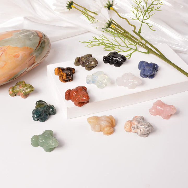 Buddha Stones Natürlicher grüner Aventurin, klarer Quarz, Frosch-Glanzkristall & Steindekoration - image 34