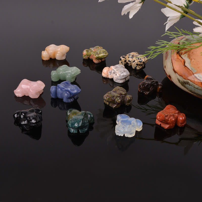 Buddha Stones Natürlicher grüner Aventurin, klarer Quarz, Frosch-Glanzkristall & Steindekoration - image 33