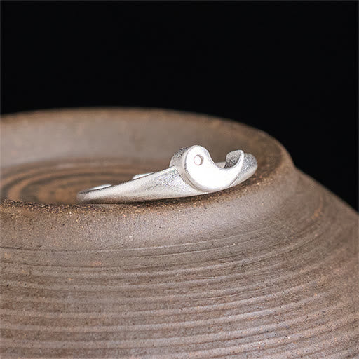 Buddha Stones Retro Yin Yang strukturierter Kupfer Harmonie verstellbarer Ring - Yang (einstellbar) - image 16