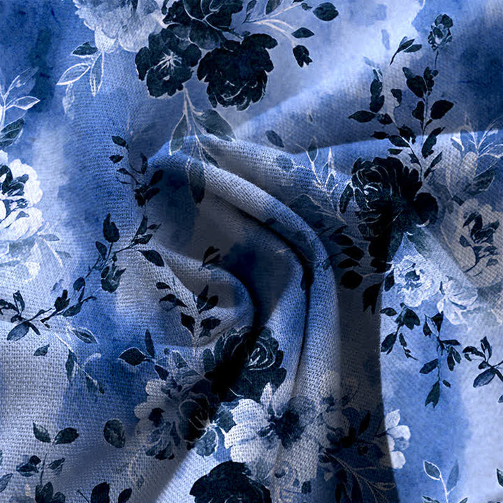 Buddha Stones Damenhose aus Baumwoll-Leinen-Mischgewebe mit Blumenmuster, elastischem Bund, weitem Bein und Taschen - image 3
