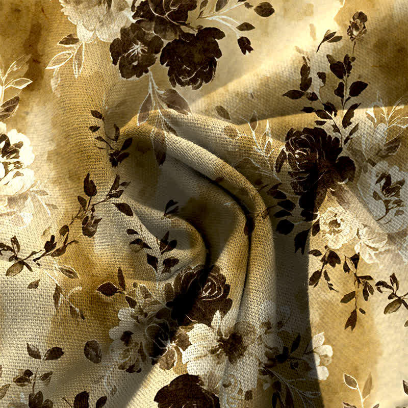 Buddha Stones Damenhose aus Baumwoll-Leinen-Mischgewebe mit Blumenmuster, elastischem Bund, weitem Bein und Taschen - image 7