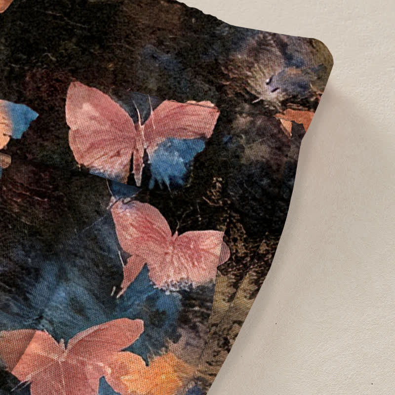 Buddha Stones Baumwoll-Leinen-Hose mit Schmetterlingsmuster, elastischem Bund, weitem Bein und Taschen - image 10