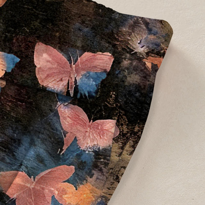 Buddha Stones Baumwoll-Leinen-Hose mit Schmetterlingsmuster, elastischem Bund, weitem Bein und Taschen - image 10