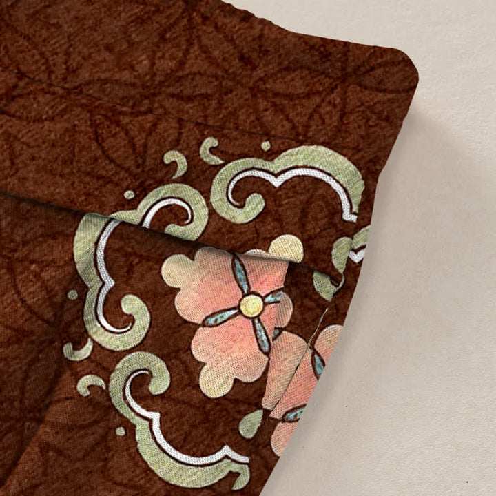 Buddha Stones Baumwoll-Leinen-Hose im Bohème-Stil mit Medaillonmuster, weitem Bein und elastischem Bund, Taschen - image 6