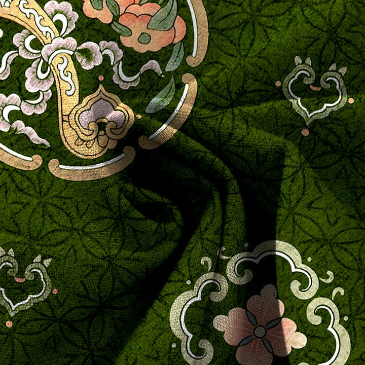 Buddha Stones Baumwoll-Leinen-Hose im Bohème-Stil mit Medaillonmuster, weitem Bein und elastischem Bund, Taschen - image 11
