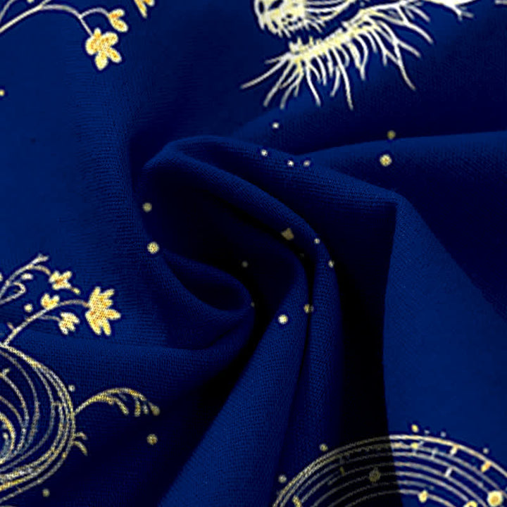 Buddha Stones Baumwoll-Leinen-Hose mit Drachenwellenmuster, elastischem Bund, weitem Bein und Taschen - image 11