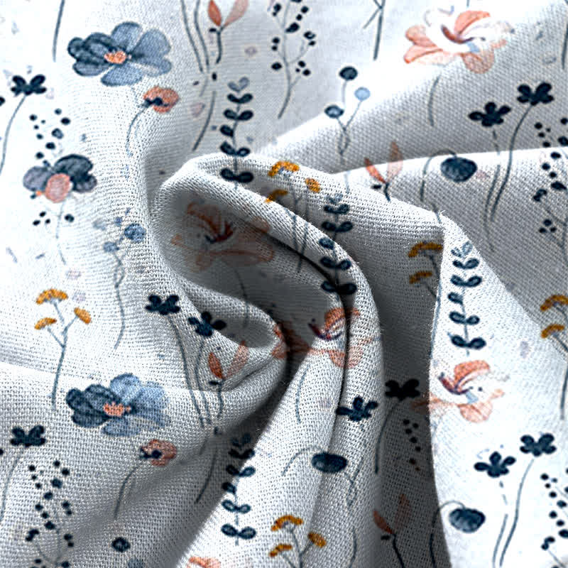 Buddha Stones Damenhose aus Baumwoll-Leinen-Mischgewebe mit Blumenmuster, elastischem Bund, weitem Bein und Taschen - image 11