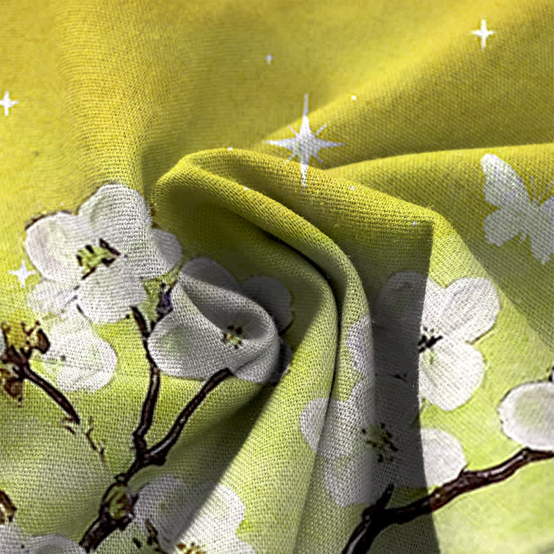 Buddha Stones Damenhose aus Baumwoll-Leinen-Mischgewebe mit Farbverlauf und Blumenmuster, elastischem Bund, weitem Bein und Taschen - image 12