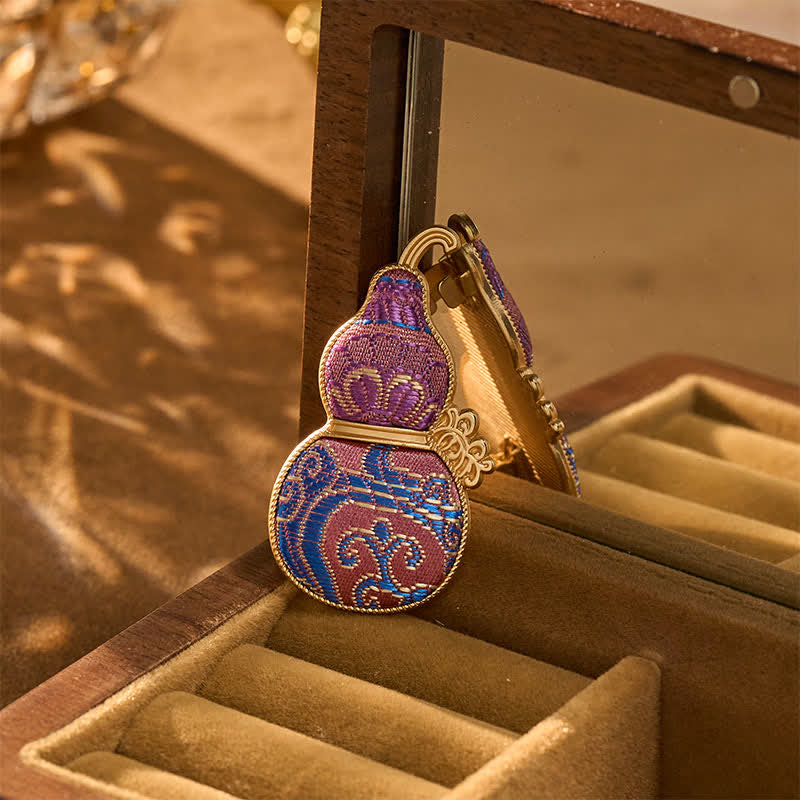 Buddha Stones Song Brokat, handgefertigte, kürbisförmige Brosche mit floralem Muster, neue chinesische Brosche - image 2