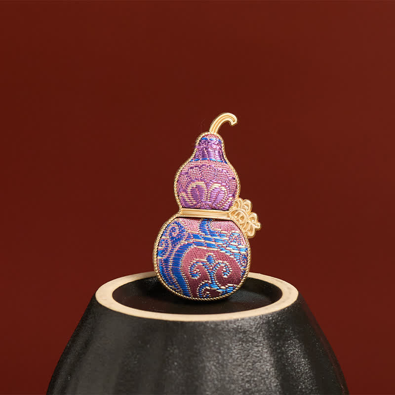 Buddha Stones Song Brokat, handgefertigte, kürbisförmige Brosche mit floralem Muster, neue chinesische Brosche - image 4