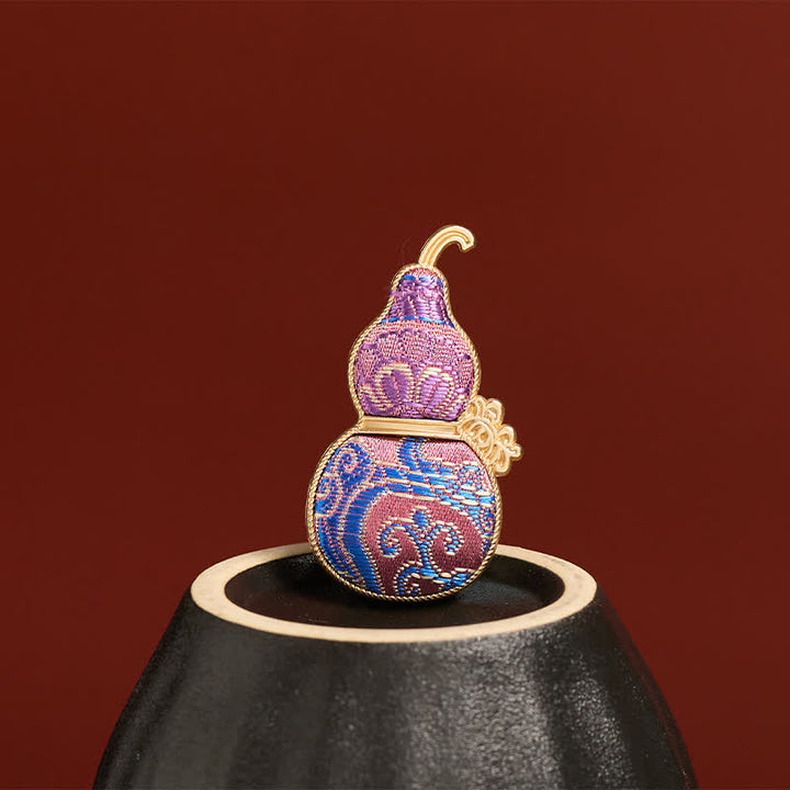 Buddha Stones Song Brokat, handgefertigte, kürbisförmige Brosche mit floralem Muster, neue chinesische Brosche - image 4