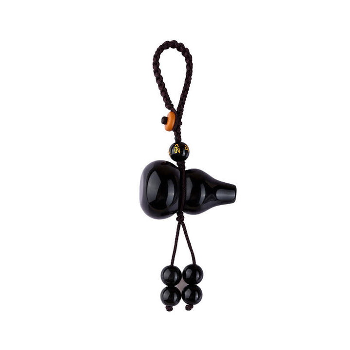 Buddha Stones Handgewebte Vintage-Schlüsselanhänger mit Regenbogen-Obsidian-Kürbis-Schutzmotiv - image 3