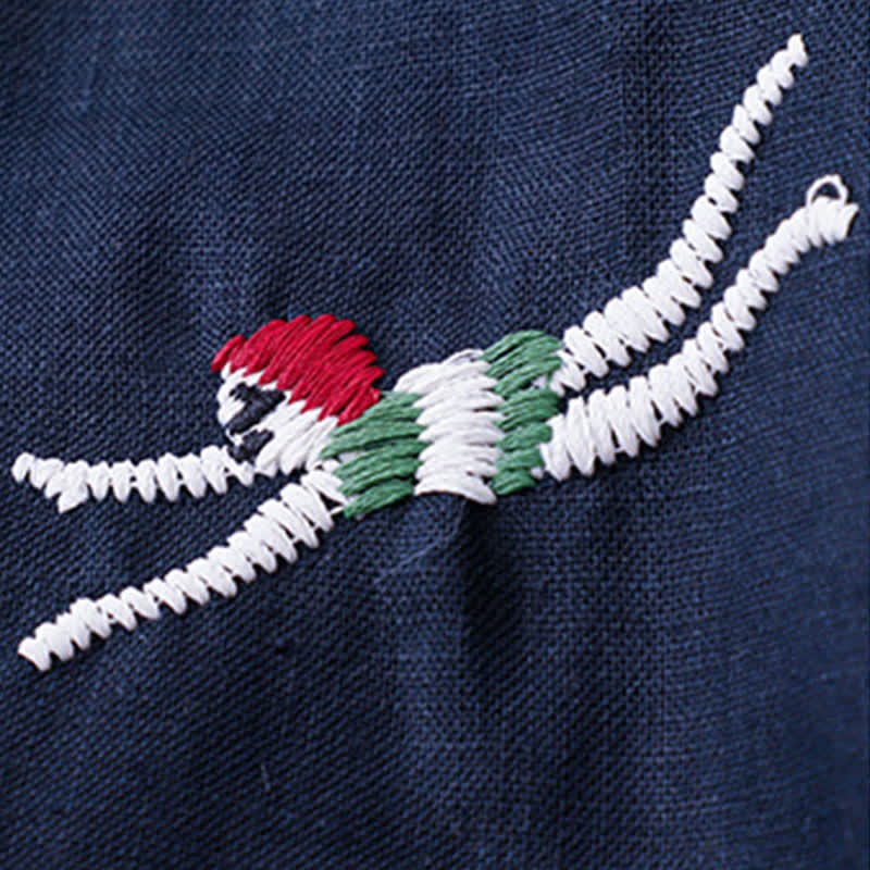 Buddha Stones Lässiges Sommer-T-Shirt mit Fischmotiv und Stickerei, Kurzarm, für Damen - image 18