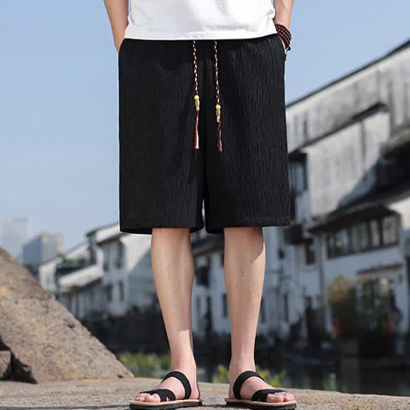 Buddha Stones Sommer-Freizeit-Bermudashorts mit Kordelzug und Taschen für Herren - Schwarz - US/UK/AU46, EU56 (5XL) - image 9